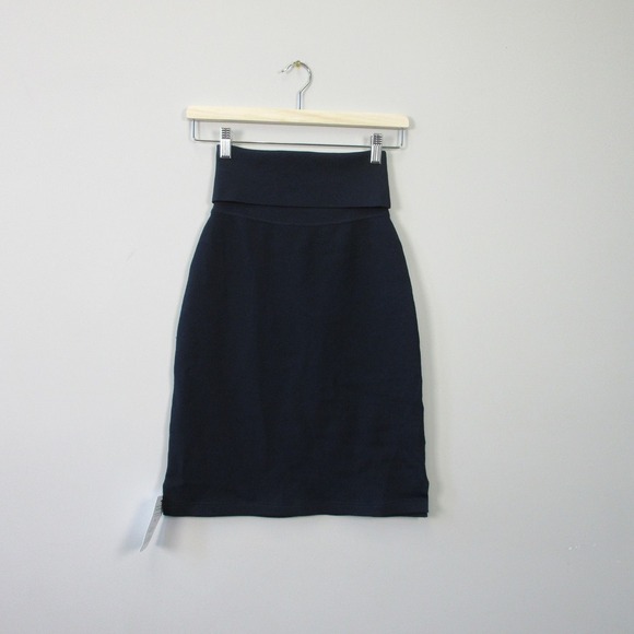 MM LaFleur The Harlem Knit Skirt XS Blue Jardigan Office Siren Minimalist 410 - Picture 1 of 8
